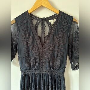 Honey Punch Embroidered Maxi Dress with Shorts Lining